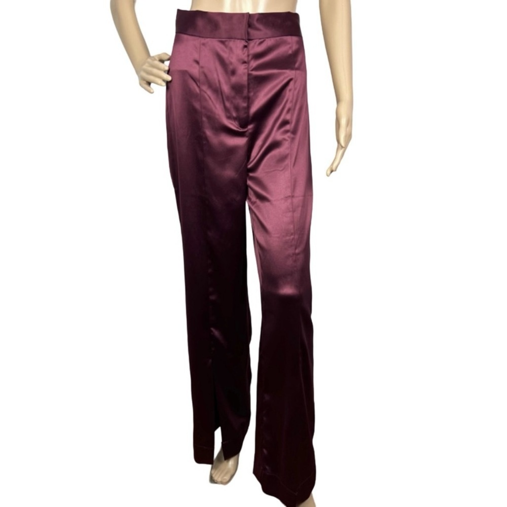 NEW HOUSE OF HARLOW SATIN HIGH-WAISTED PANTS
